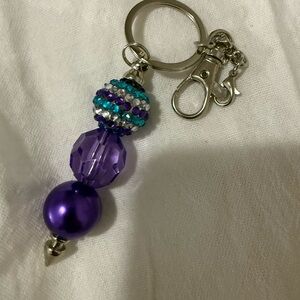 Purple and Silver Keychain Accessory
